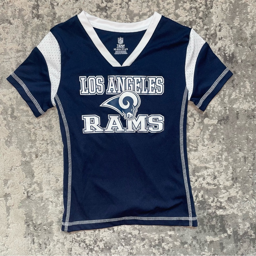 NFL Navy and White Los Angeles Rams Kids Jersey XS